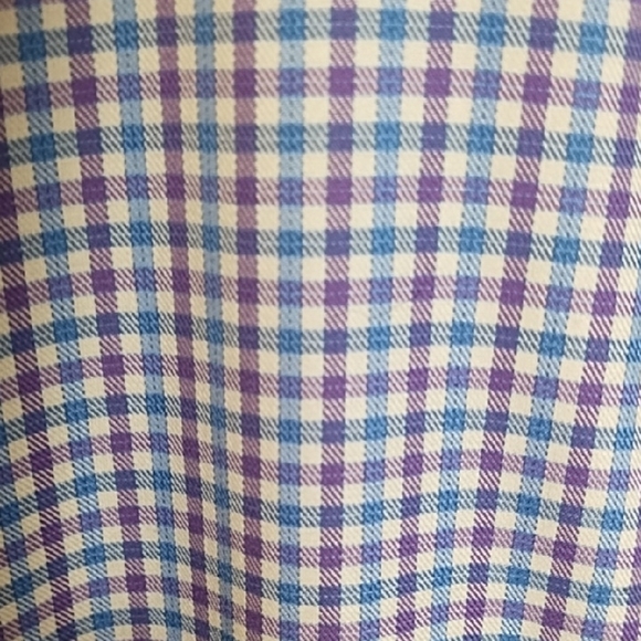 Blue Small Plaid Button Down Shirt Tall Gold Label - Picture 13 of 13